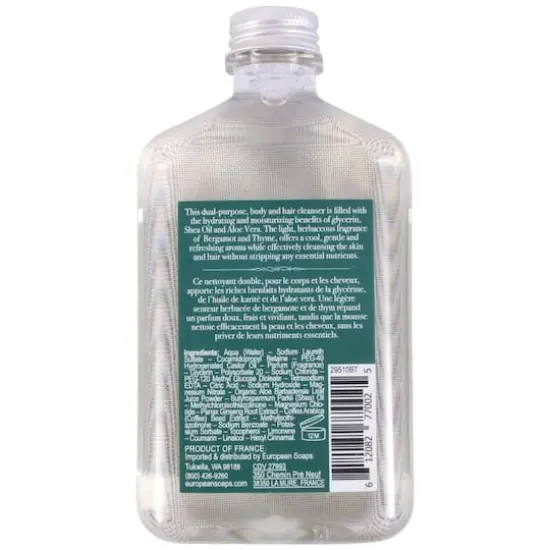European Soaps Bergamot & Thyme Hair & Body Wash, 250mL {4}