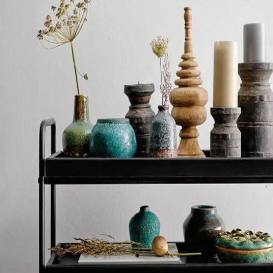 Hello Honey&reg; Green & Blue Textured Stoneware Vase Set {6}