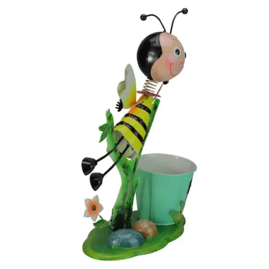 17" Bee Flying Over Flowers Spring Outdoor Planter {3}