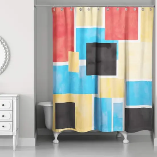 Colorful Primary Abstract I 71" x 74" Shower Curtain {3}