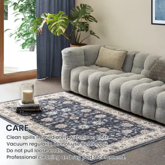 Glitzhome&reg; Blue & Ivory Oriental Area Rug {7}