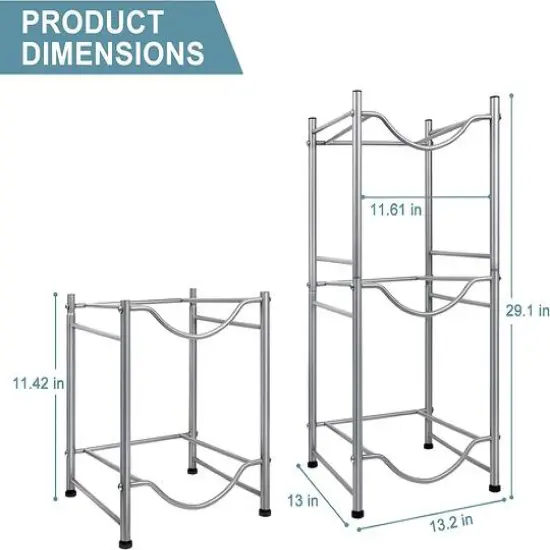 NEX&trade; 3-Tier 5-Gallon Silver Water Jug Storage Rack {6}