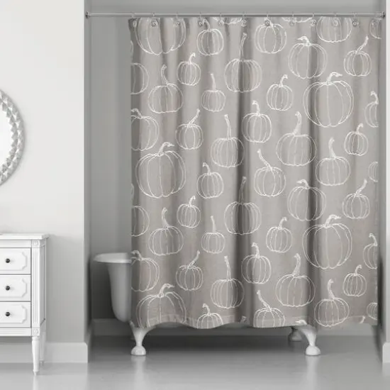Gray Pumpkin Shower Curtain {3}
