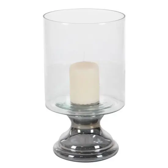 14" Clear Glass Traditional Candle Holder {1}
