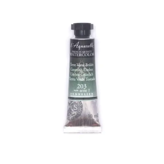 Sennelier French Artists' Watercolor, 10mL 203 Greenish Umber S1 {1}
