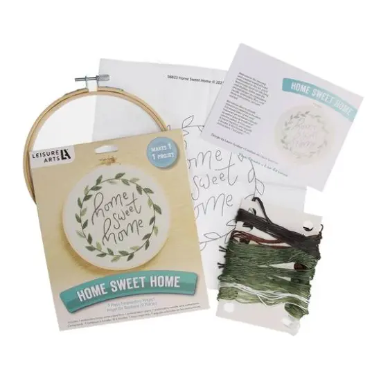 Leisure Arts&reg; 6" Home Sweet Home Embroidery Kit {4}