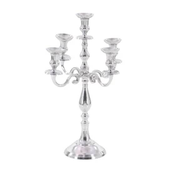 Silver Aluminum Traditional Candlestick Holders, 24" x 16" x 16" {3}