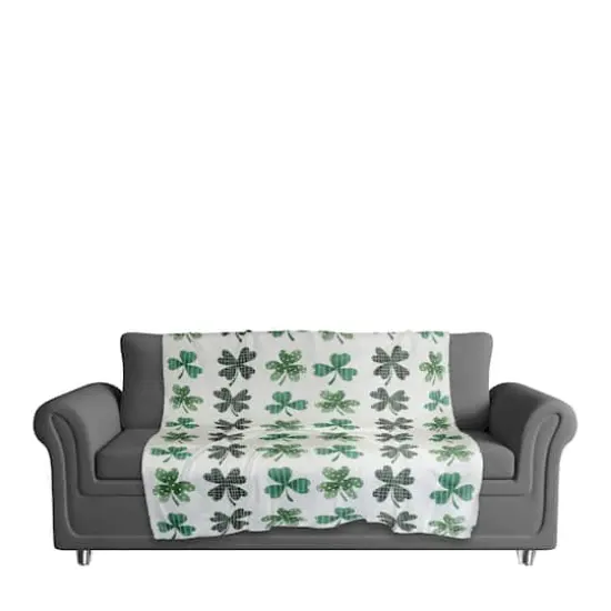 Shamrock Pattern 50" x 60" Sherpa Fleece Blanket {4}