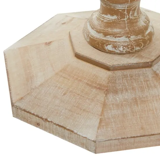 Brown Farmhouse Wood Accent Table, 30" x 28" {5}