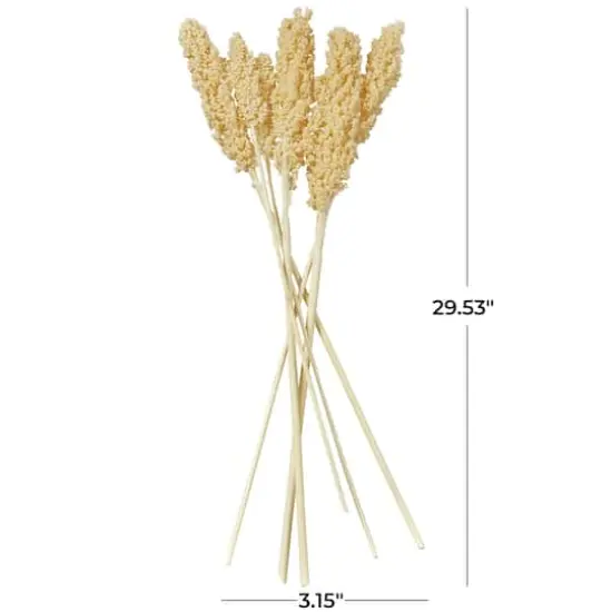 Dried Corn Maize Natural Foliage with Long Stems Cream {6}