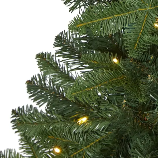 4ft. Pre-Lit Grand Teton Spruce Flat Back Artificial Christmas Tree, Clear LED Lights {4}