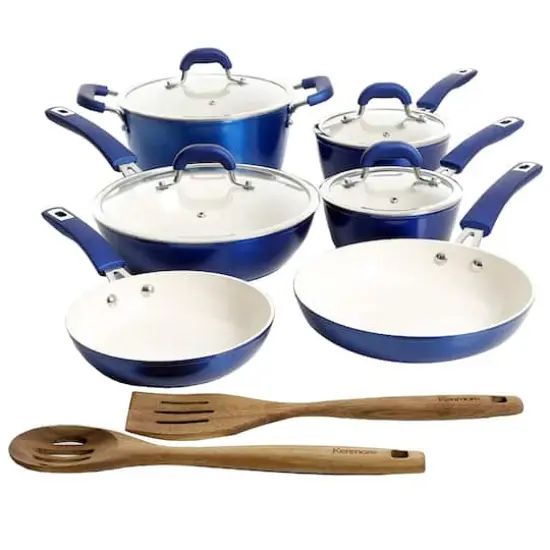 Kenmore&reg; Arlington 12-Piece Metallic Blue Aluminum Ceramic-Coated Nonstick Cookware Set {3}