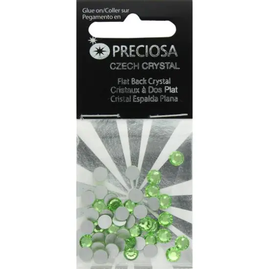 John Bead Preciosa VIVA12 Flatback Czech Crystal Rhinestones, 5mm Peridot {1}