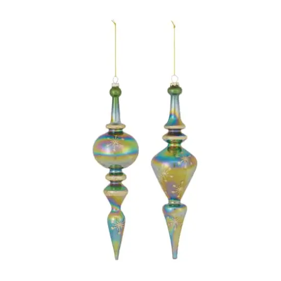 4ct. 13" Iridescent Glass Finial Drop Ornaments {3}