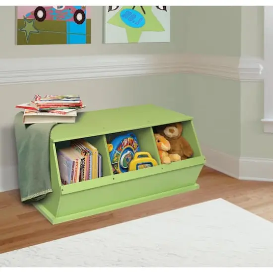 Badger Basket 3 Bin Stackable Storage Cubby Sage {3}