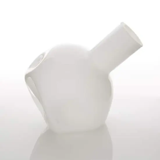 6" White Abstract Vase {4}