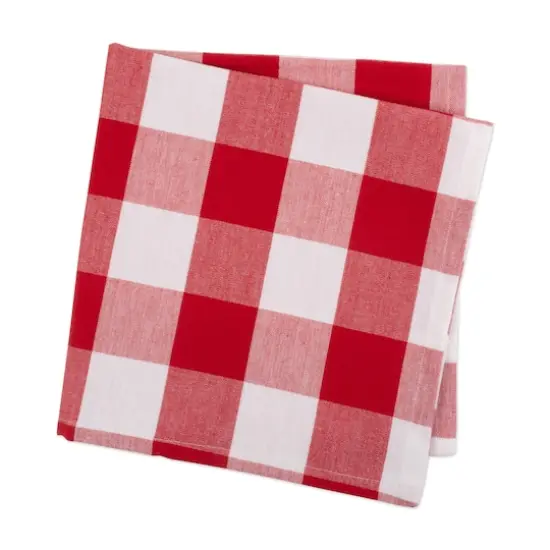 DII&reg; Buffalo Check Oversized Napkin, 6ct. Tango Red/White {6}