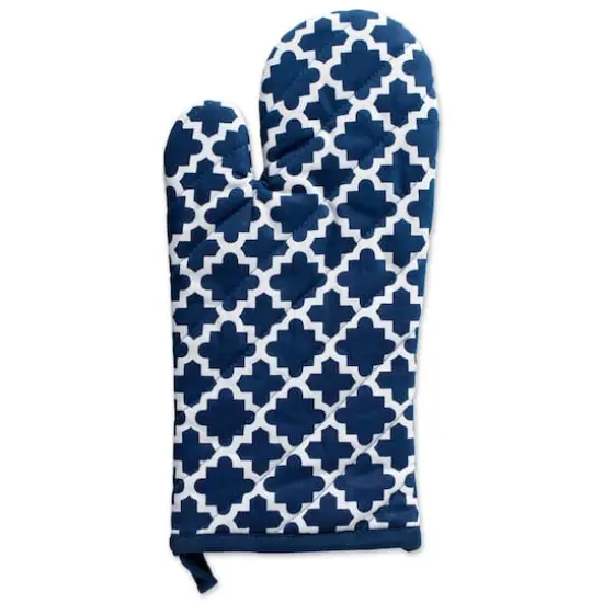 DII&reg; Nautical Blue Lattice Oven Mitt & Potholder Set {4}