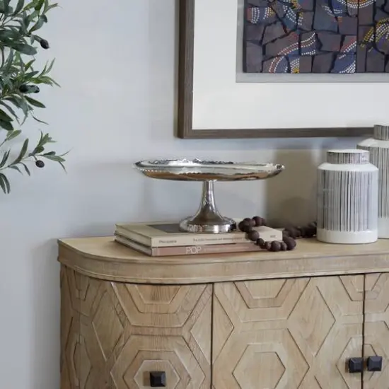 CosmoLiving by Cosmopolitan 13" Silver Aluminum Cake Stand {3}