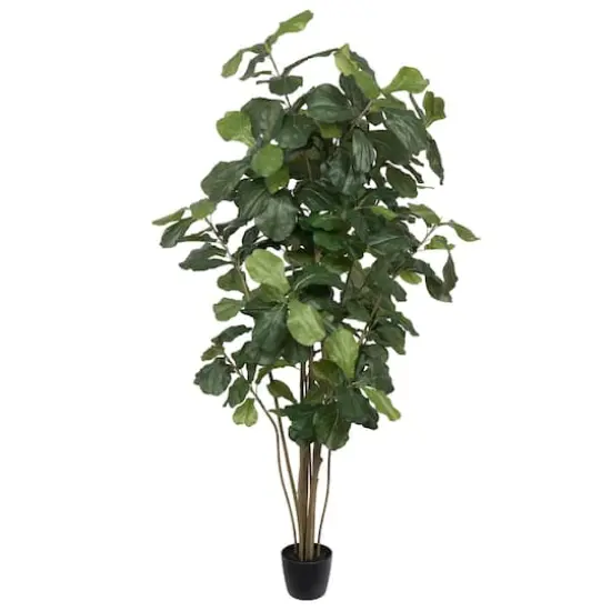 7ft. Potted Artificial Green Fiddle Tree {1}