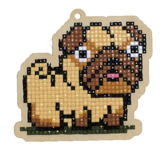 Wizardi Diamond Painting Ornament Kit Pug {1}
