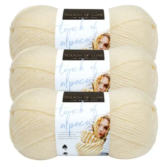 3 Pack Lion Brand&reg; Touch of Alpaca&reg; Yarn Cream {1}