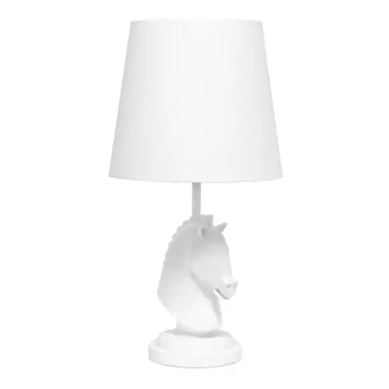 Simple Designs Chess Horse Table Lamp White {11}
