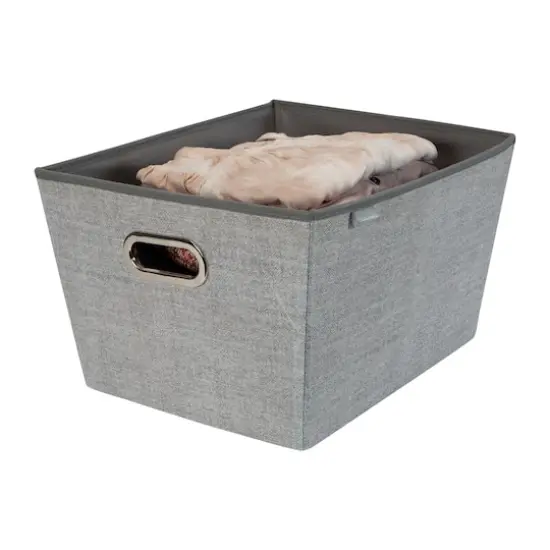 Simplify Large Heather Gray Grommet Storage Bin {3}