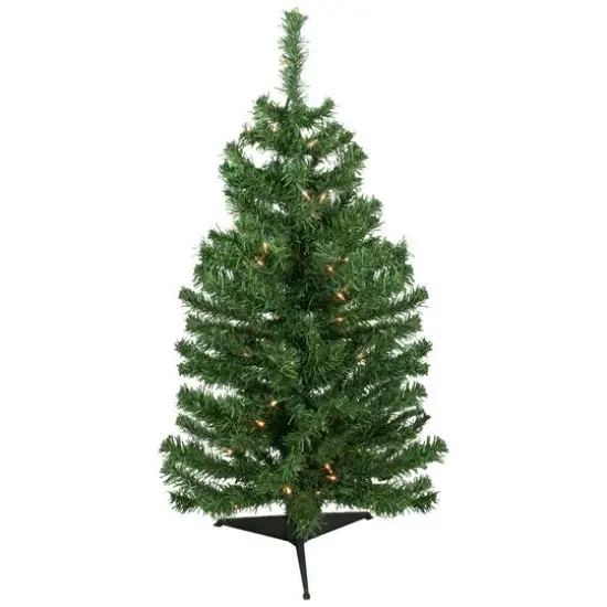 3ft. Pre-Lit Green Niagara Pine Artificial Christmas Tree, Clear Lights {1}