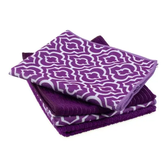 Eggplant Lattice Microfiber Dishtowel, 4ct. {3}