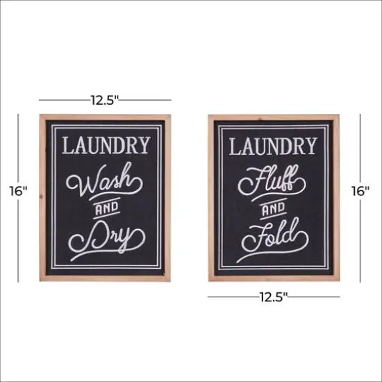 Set of 2 Black Wood Farmhouse Sign Wall Decor, 12.5" x 16" {8}