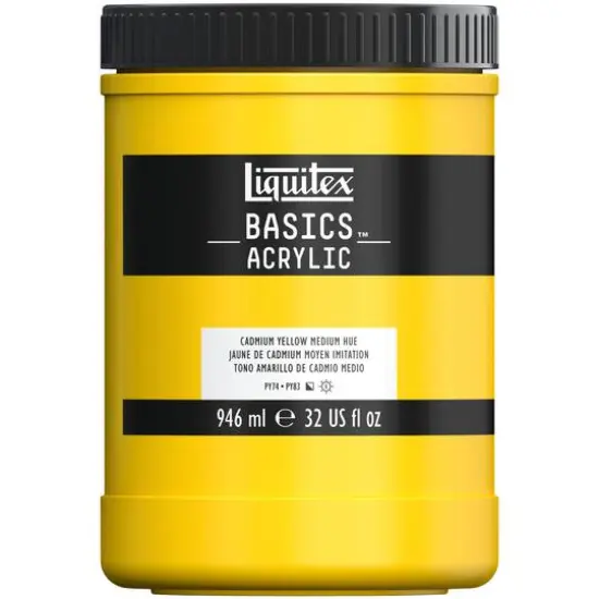 Liquitex&reg; BASICS&trade; Acrylic Paint Jar, 32oz.Cadmium Yellow Medium Hue {1}