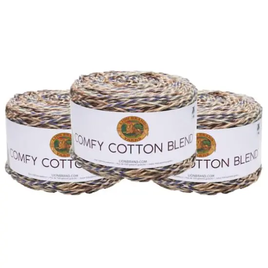 3 Pack Lion Brand&reg; Comfy Cotton Blend Yarn Driftwood {1}