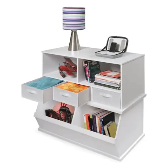 Badger Basket 2 Bin Stackable Storage Cubby White {11}
