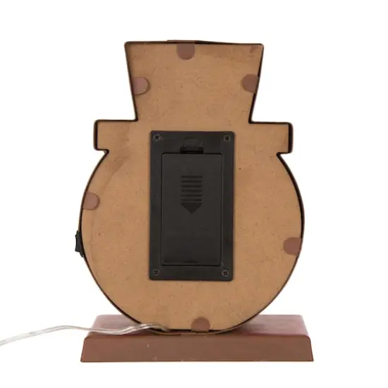 Glitzhome&reg; 7" Marquee LED Snowman Head Stocking Holder Set {9}