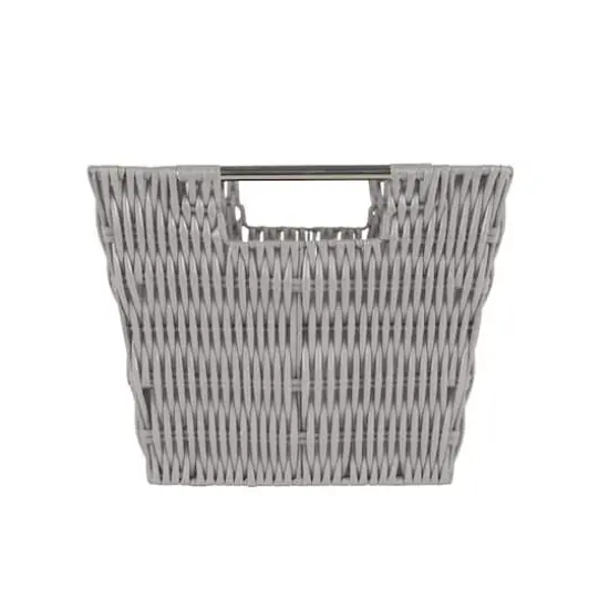 Simplify Medium Gray Rattan Storage Basket {1}