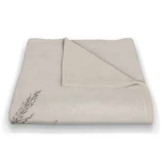 50" x 60" Black & White Field Grasses Coral Fleece Blanket {4}