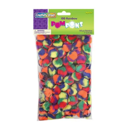 Creativity Street&reg; Rainbow 1'' Pom Pons, 100ct. {1}