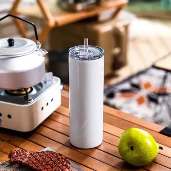 18.5oz. Skinny Sublimation Tumbler with Straw by Make Market® {7}