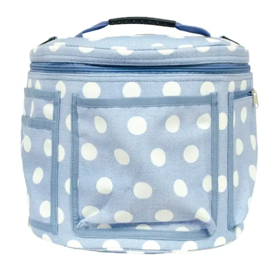Steel Mill & Co. Blue Textured Large Dots Yarn Bag {1}