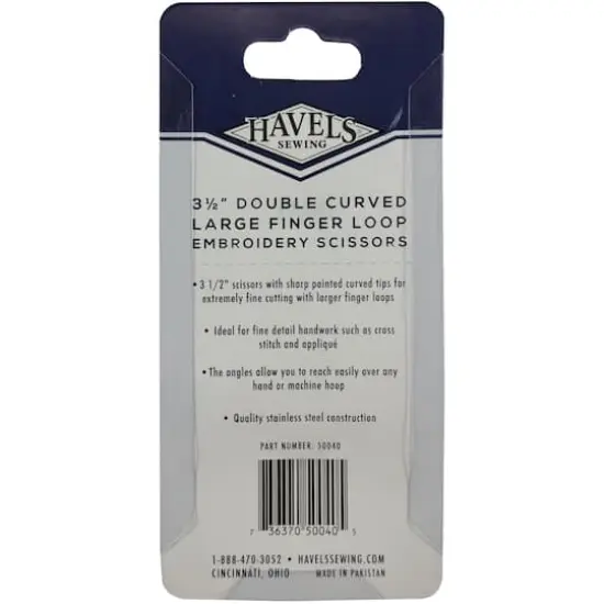 Havel's&trade; 3.5" Large Finger Loop Double-Curved Embroidery Scissors {4}