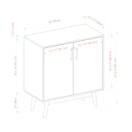 Walker Edison Acorn Mid-Century Modern Accent Cabinet {8}