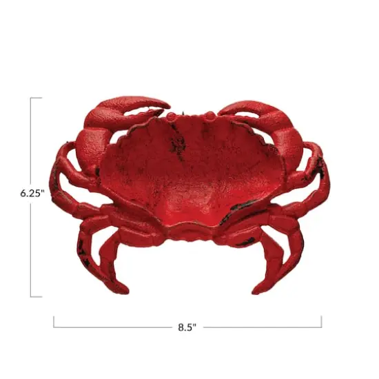 Hello Honey&reg; 8.5" Red Crab Decorative Cast Iron Dish {5}