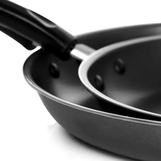 Gibson Everyday&reg; Highberry 2-Piece Metallic Gray 12" & 10" Frying Pan Set {8}