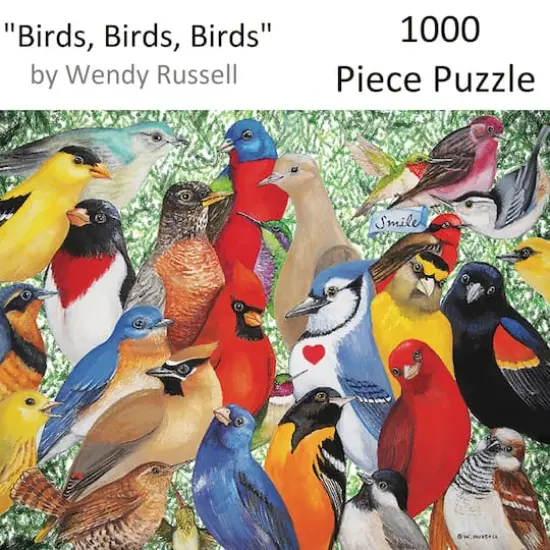 Hart Puzzles Birds, Birds, Birds by Wendy Russell 1,000 Piece Jigsaw Puzzle {3}