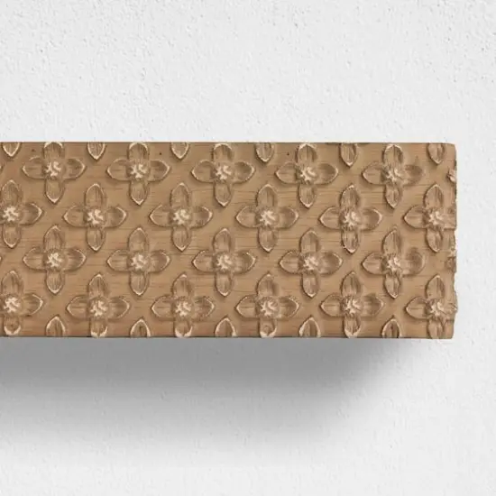 Large Natural Rustic Embossed Wood Floating Wall Shelf {5}