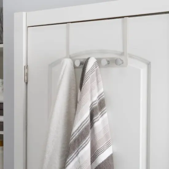 Elle D&eacute;cor White 5 Hook Over the Door Hook {3}