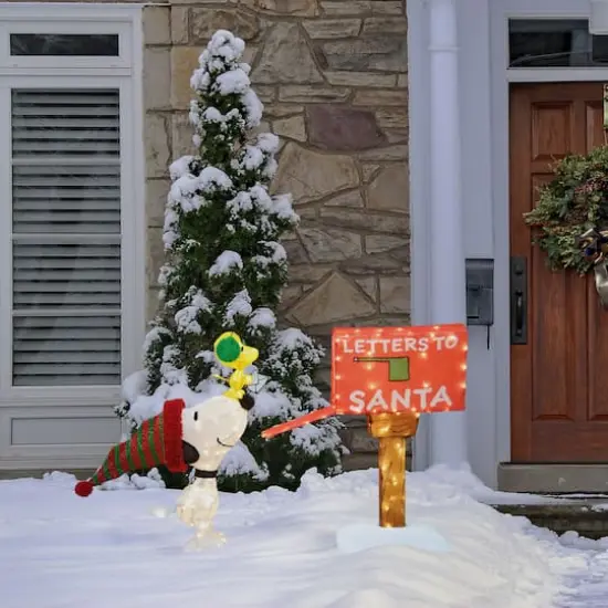 Peanuts 42" Snoopy & Woodstock Christmas Letter Scene Yard D&eacute;cor {3}