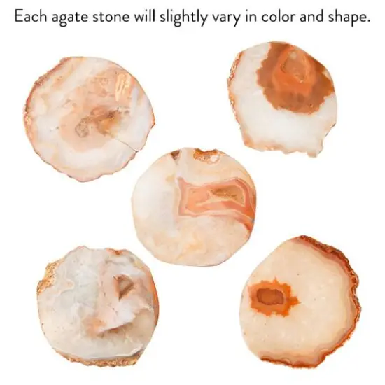 Hello Honey&reg; 18" Marbled Orange Decorative Agate Slice Accent on Stand {10}