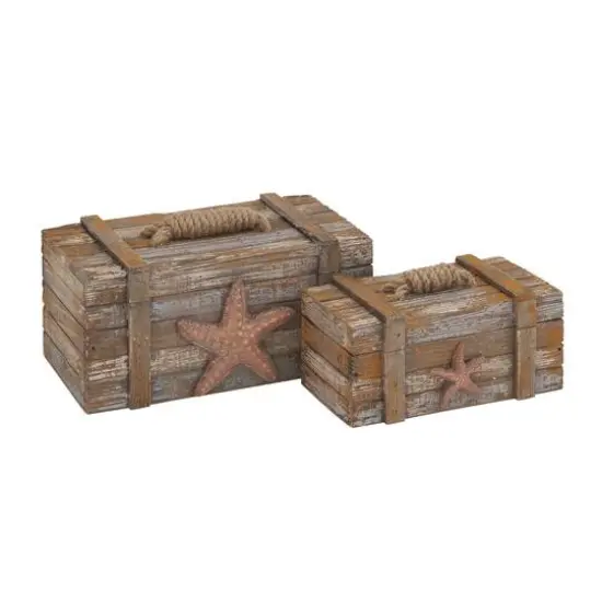 Brown Wood Coastal with Starfish Box Set {4}
